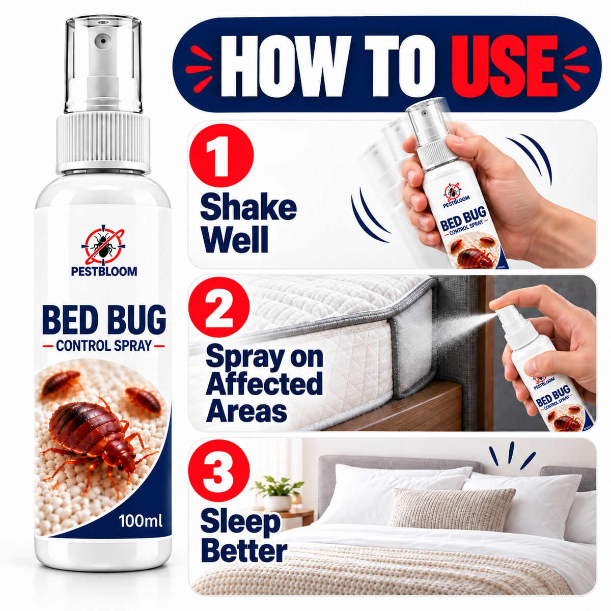 PestBloom™ Bed Bug Control Spray – 100ml | Pack of 2