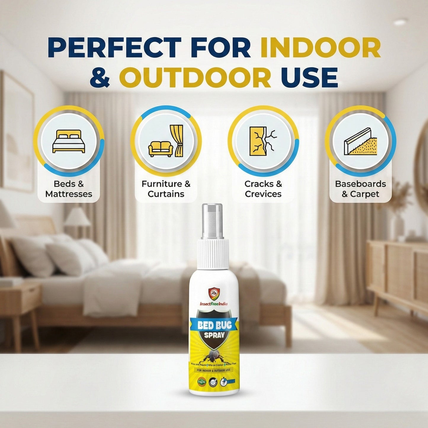Bed Bug Repellent Spray for Mattress & Furniture | Herbal & Non-Toxic Formula | Safe for Home | Insect Free India