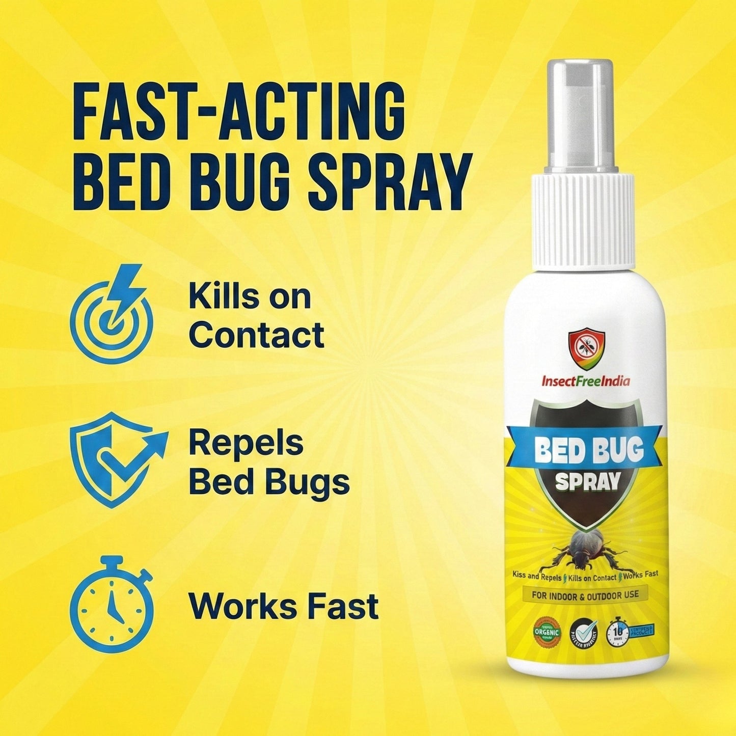 Bed Bug Repellent Spray for Mattress & Furniture | Herbal & Non-Toxic Formula | Safe for Home | Insect Free India