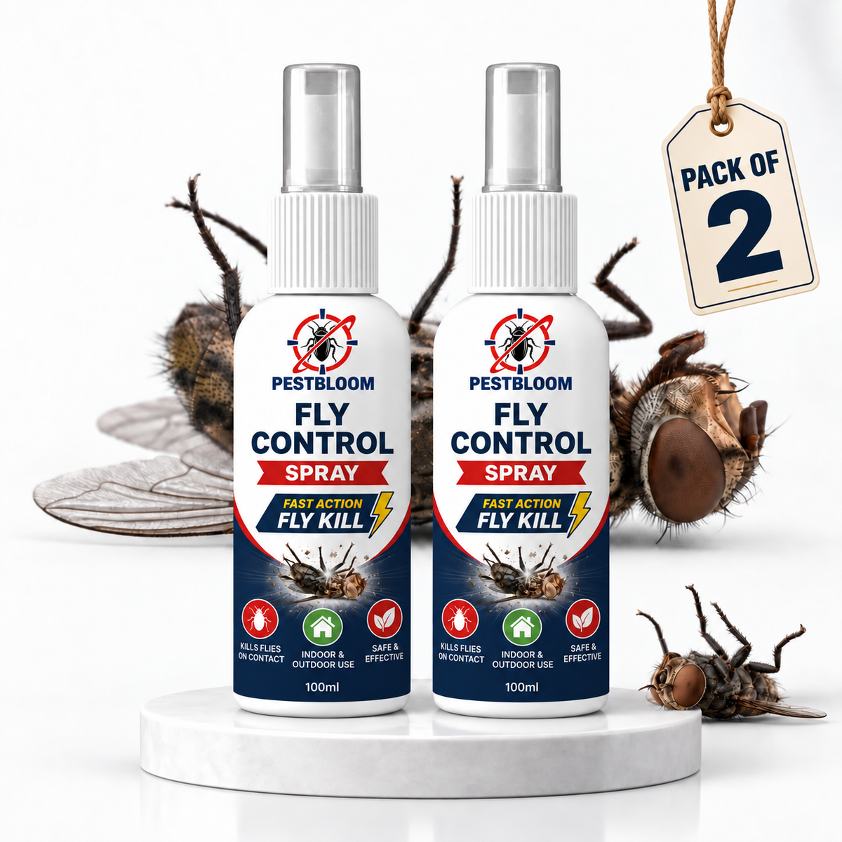 PESTBLOOM Fly Control Spray – Fast Action Fly Killer | 100ml ( Pack Off 2🔥)