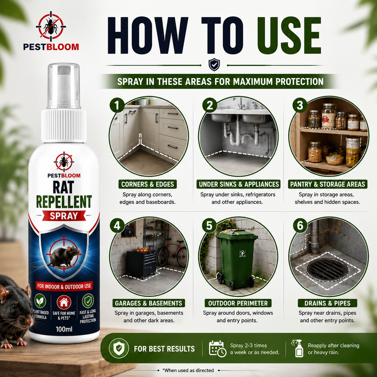 PestBloom Rat Control Spray ( Pack Off 2🔥 )