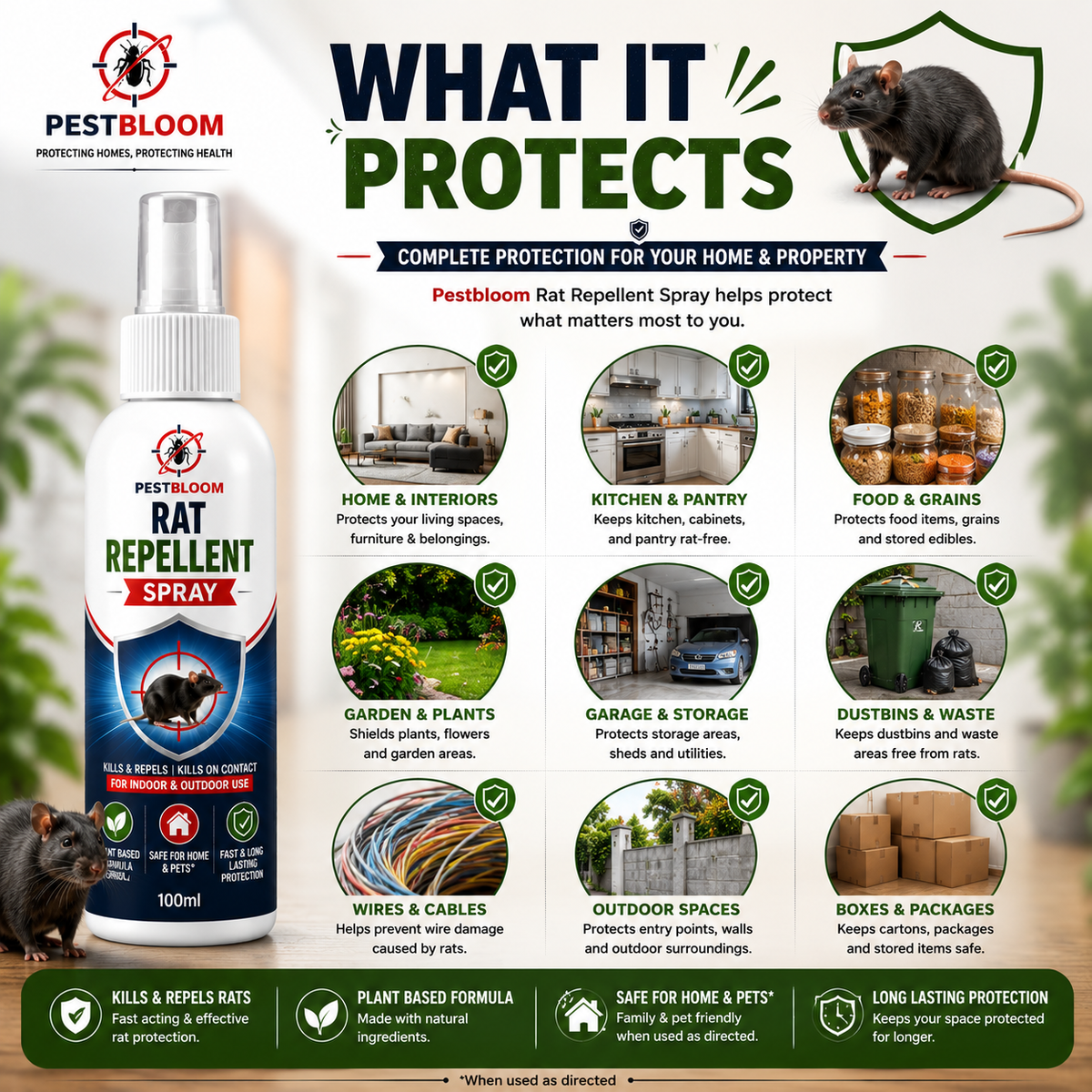 PestBloom Rat Control Spray ( Pack Off 2🔥 )
