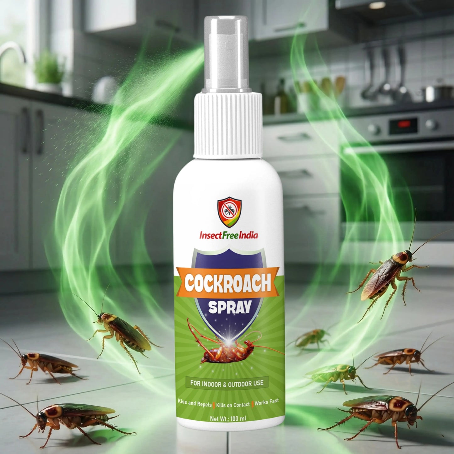 Cockroach Repellent Spray for Kitchen & Home | Herbal Non-Toxic Formula | Safe for Family | Insect Free India