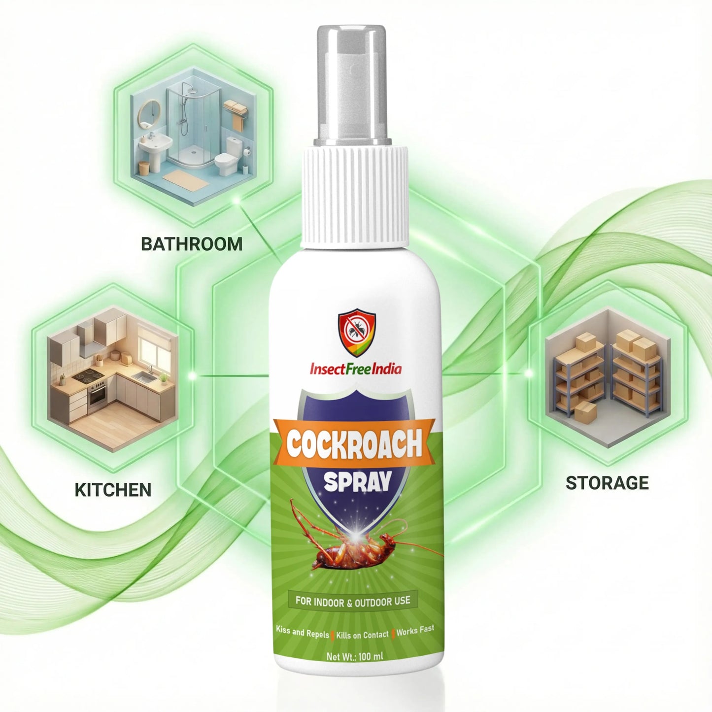Cockroach Repellent Spray for Kitchen & Home | Herbal Non-Toxic Formula | Safe for Family | Insect Free India