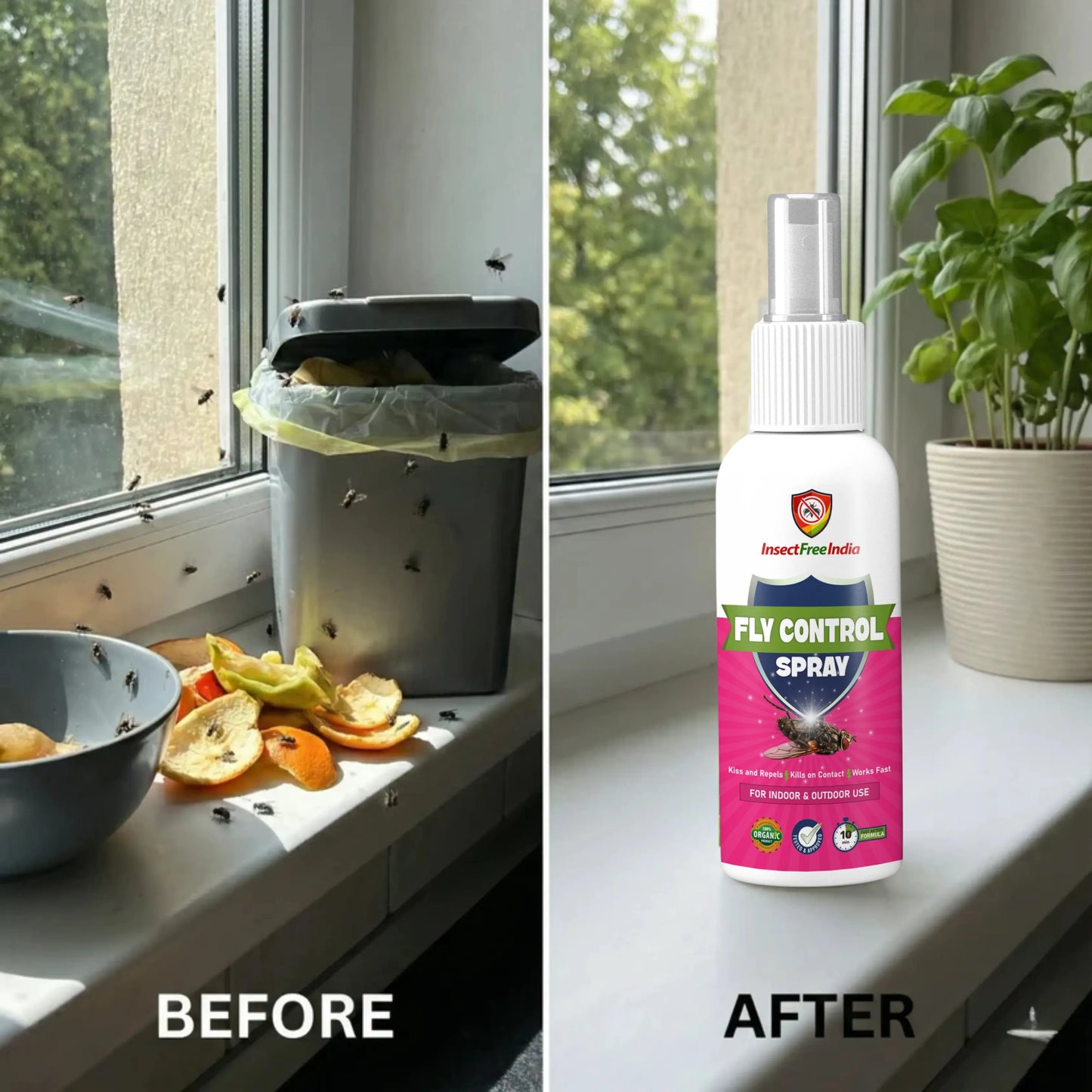 Fly Repellent Spray for Kitchen & Home | Herbal Fly Control Concentrate | Natural & Safe | Insect Free India