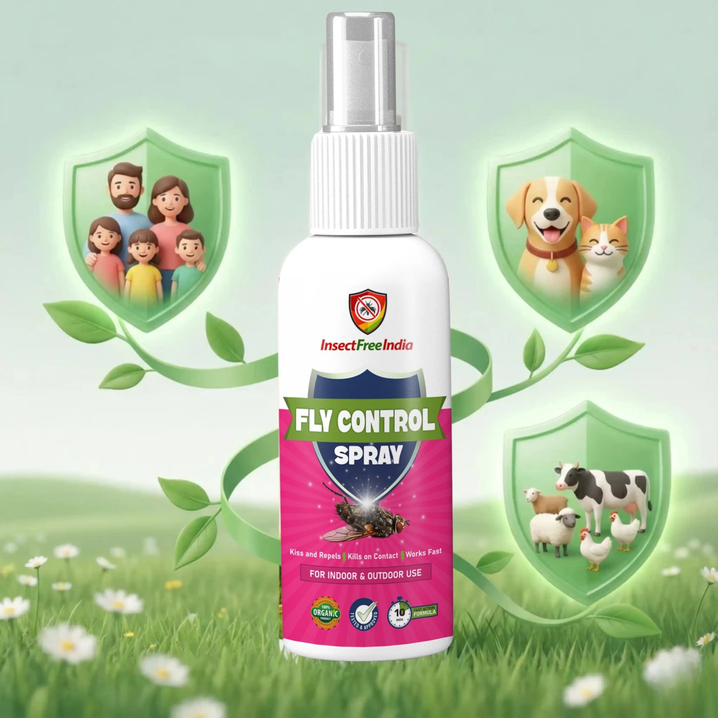 Fly Repellent Spray for Kitchen & Home | Herbal Fly Control Concentrate | Natural & Safe | Insect Free India