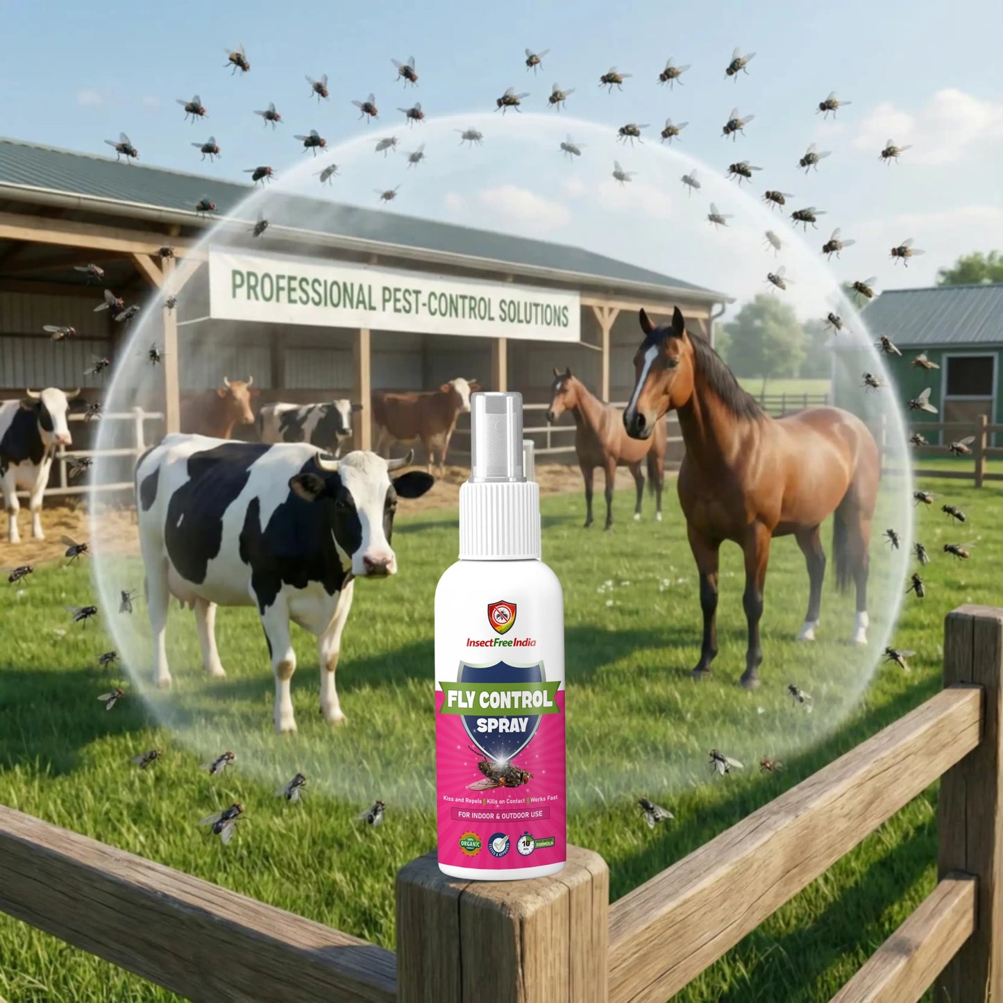 Fly Repellent Spray for Kitchen & Home | Herbal Fly Control Concentrate | Natural & Safe | Insect Free India