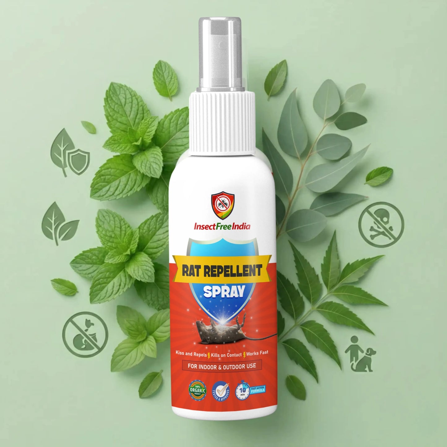 Rat Repellent Spray for Home & Storage | Herbal Rodent Control | Non-Toxic & Safe | Insect Free India